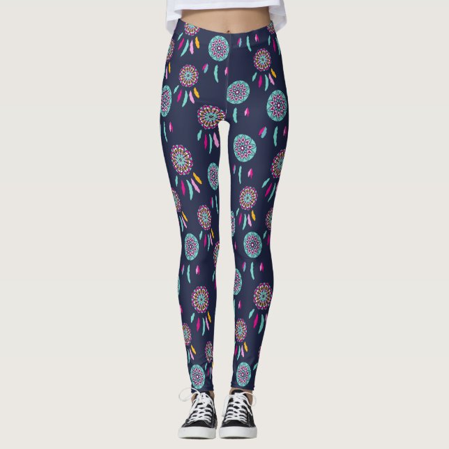 Leggings Coloridos Dreamcatchers Dark Blue (Anverso)