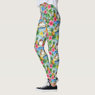 Leggings Coloridos gatos tropicales