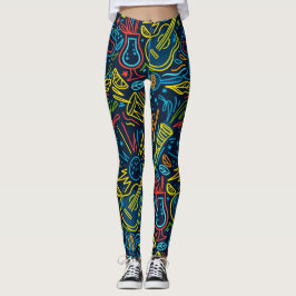Leggings Coloridos instrumentos musicales