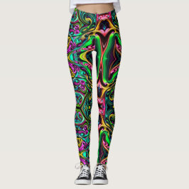 Leggings Coloridos movimientos de pintura de color como dis