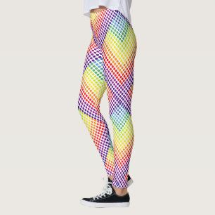 Leggings Coloridos puntos de polka arcoiris sobre blanco o 