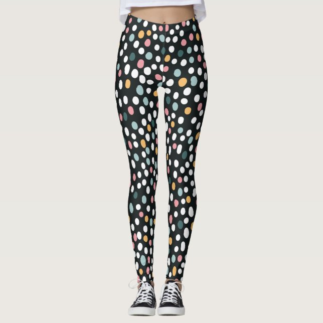 Leggings Coloridos puntos de polka sin soldadura patrón Pas (Anverso)