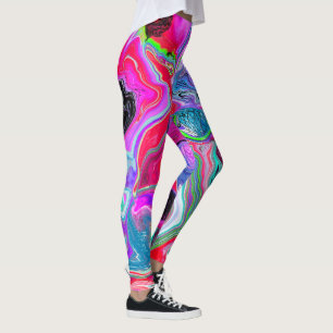 Leggings Coloridos Swirls Abstract Fluid Art