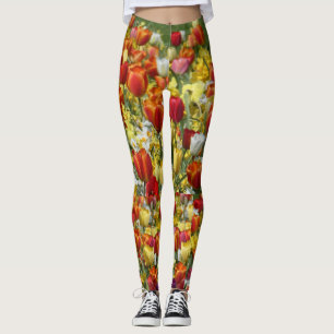 Leggings Coloridos Tulipanes y Daffodils Flores Legando