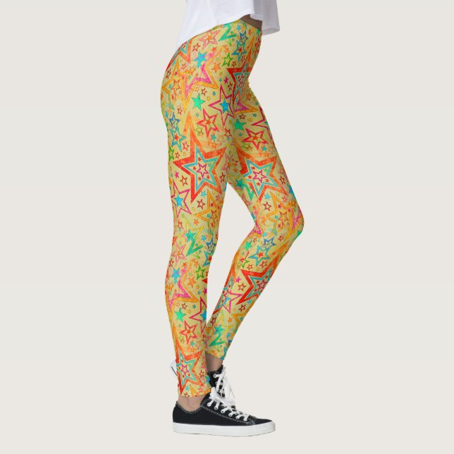 Leggings Colorous Stars grunge patrón sin fisuras + tu idea (Derecha)