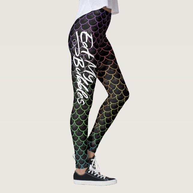 Leggings "Comer mis burbujas" Escalas negro/arcoiris Vida d (Derecha)