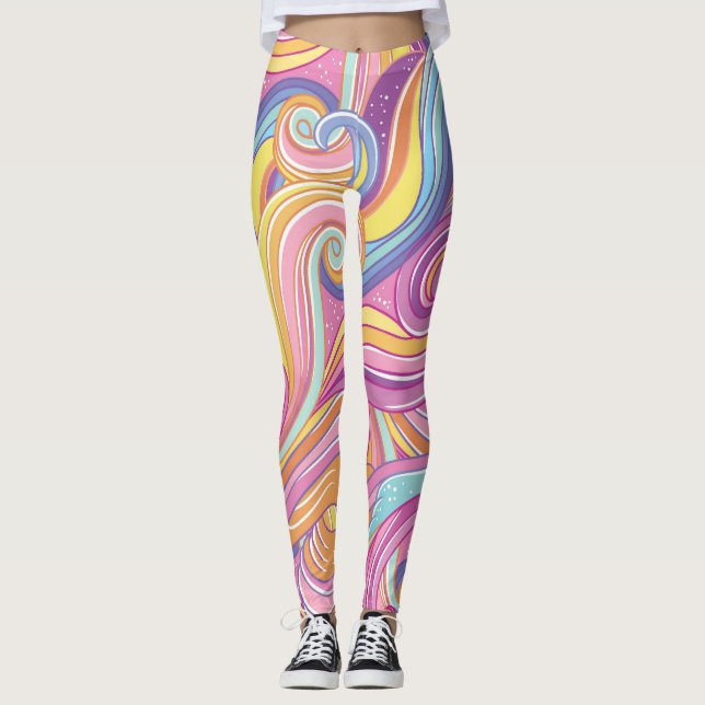Leggings Cometa arcoiris: Cielo mágico de ensueño. (Anverso)