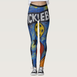 Leggings Comic De Pickleball Burst Starry Style