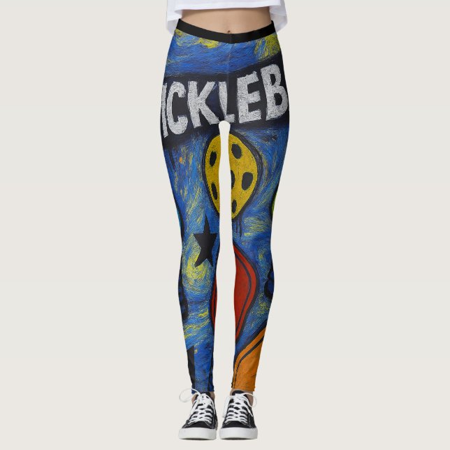 Leggings Comic De Pickleball Burst Starry Style (Anverso)