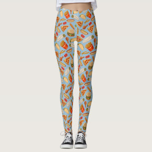 Leggings Comida rápida comida chatarra Pizza hamburguesas P
