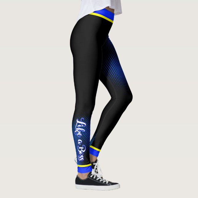 Leggings Como un patrón de Punto Azul Boss en NEGRO o tu ca (Derecha)
