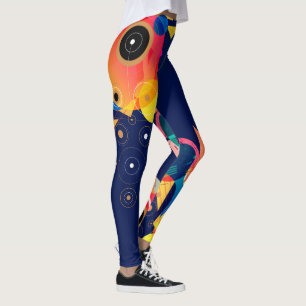 Leggings Composición artística geométrica colorida moderna