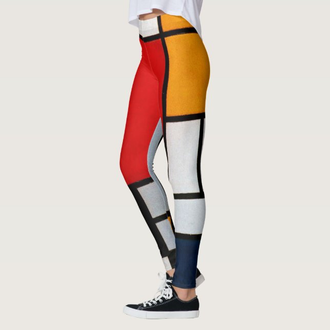 Leggings Composición con gran plano rojo (Izquierda)