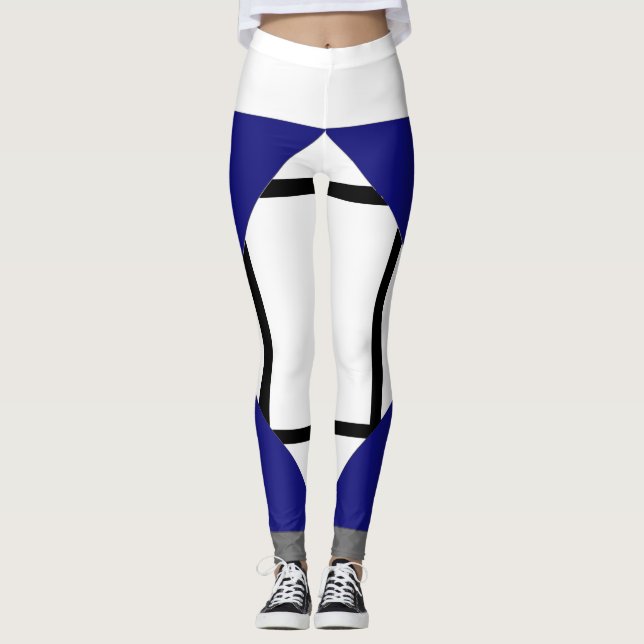 Leggings Composición de las piernas I Lozenges con 4 líneas (Anverso)