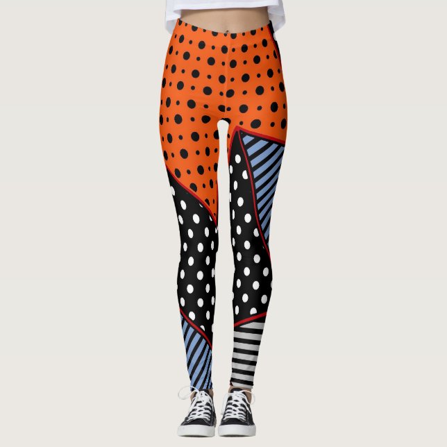 Leggings Composición geométrica abstracta: Patter azul Nara (Anverso)