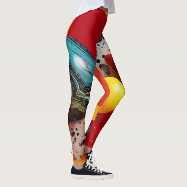Leggings Composición geométrica abstracta y colorida (Derecha)