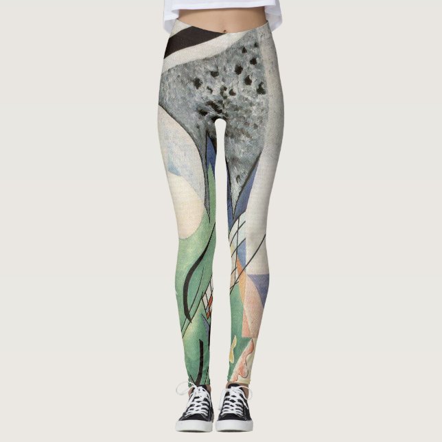 Leggings Composición verde de Kandinsky 1923 Art Deco (Anverso)