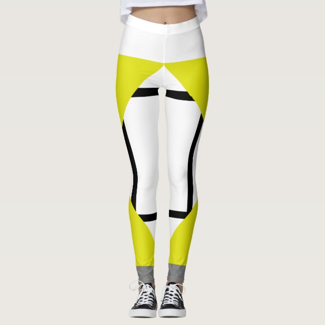 Leggings Composition I Lozenges 4 líneas Gr amaril (Anverso)