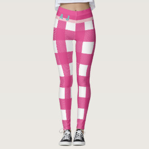 Leggings Comprobación de búfalo moderno monograma personali