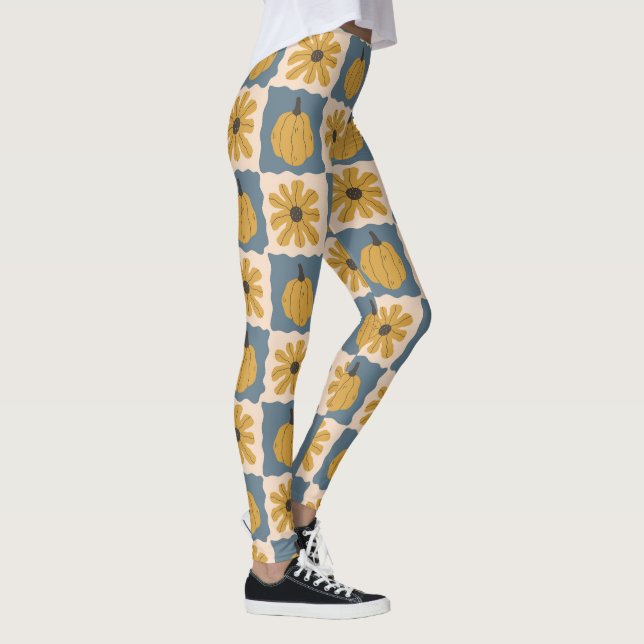 Leggings Comprobación de la calabaza dibujada a mano Imprim (Derecha)