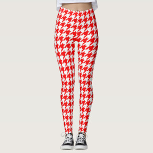 Leggings Comprobación de la galga roja y blanca