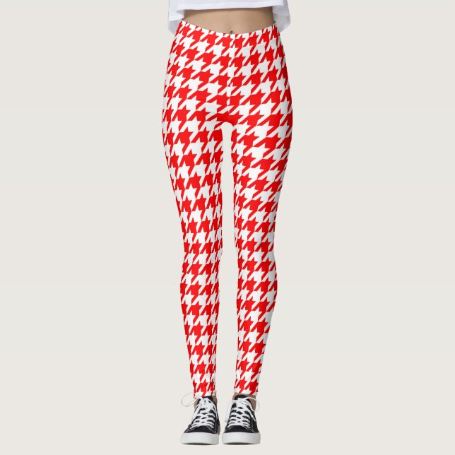 Leggings Comprobación de la galga roja y blanca (Anverso)