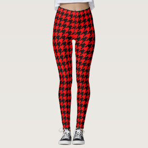 Leggings Comprobación de la galga roja y negra
