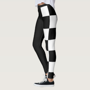 Leggings Comprobador medio y medio blanco y negro
