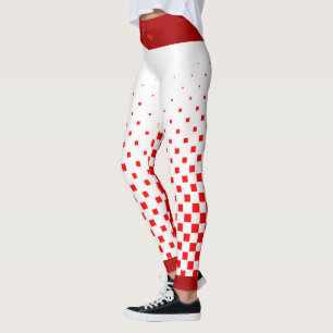 Leggings Comprobadores de gradientes rojos y blancos con la