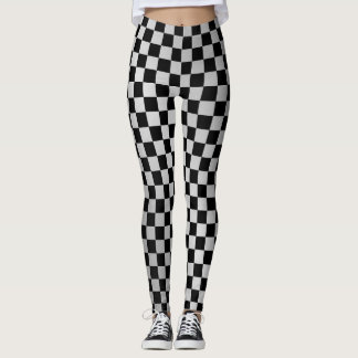 Leggings Comprobar las piernas de acero cepillado