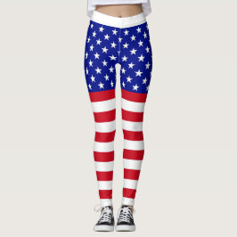 Leggings con bandera de EE. UU. para mujer