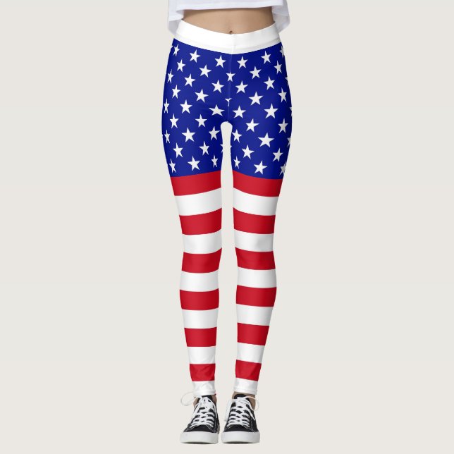 Leggings con bandera de EE. UU. para mujer (Anverso)