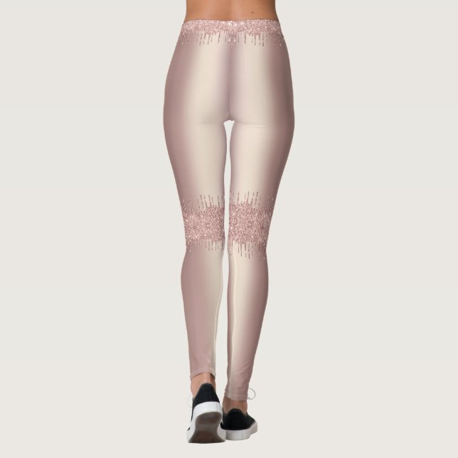 Leggings con Brillo de Rosa Dourado y Efecto de Go (Reverso)