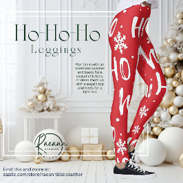 Leggings con divertido diseño navideño Ho-Ho-Ho