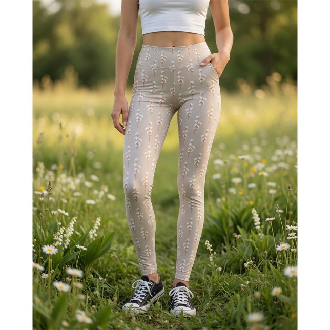 Leggings con Estampa Botánica de Rama de Algodón (Subido por el creador)