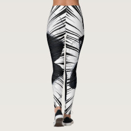 Leggings con estampado abstracto de hoja de palma