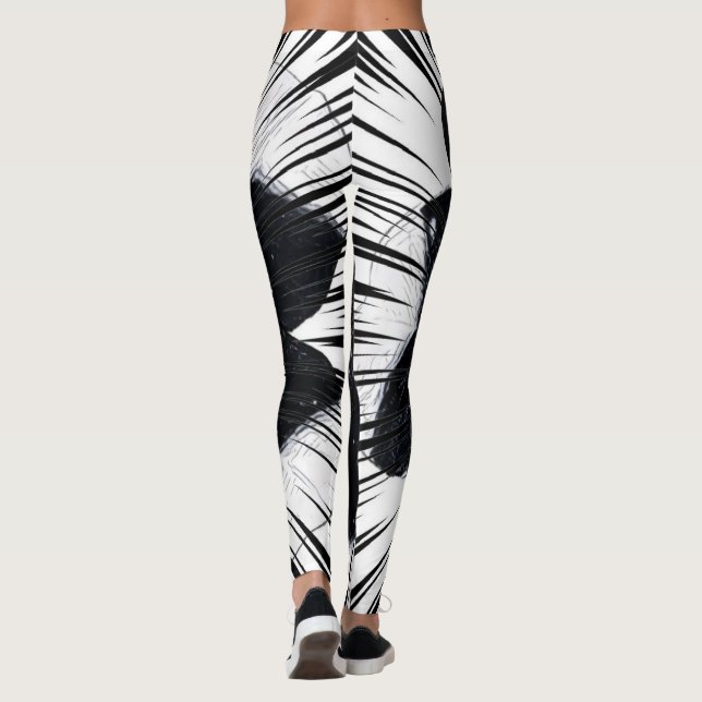Leggings con estampado abstracto de hoja de palma  (Reverso)