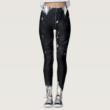 Leggings con estampado abstracto de hoja de palma