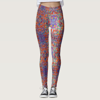 Leggings con estampado de arenas florales colorida