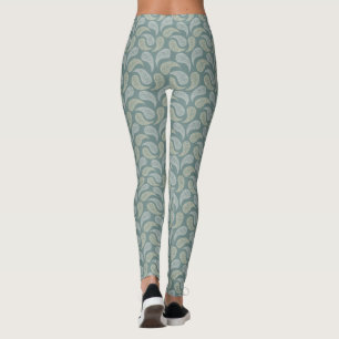 Leggings con estampado de cachemira en crema azul 