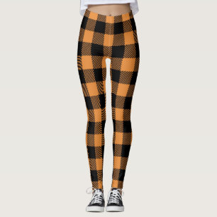Leggings con Estampado de Cuadros de Otoño