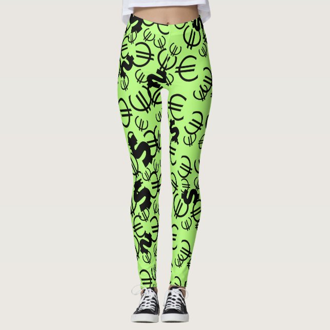Leggings con estampado de dólares euro de dinero i (Anverso)