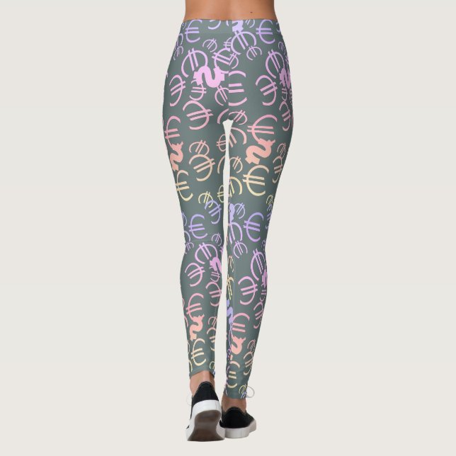Leggings con estampado de dólares euro de dinero i (Reverso)