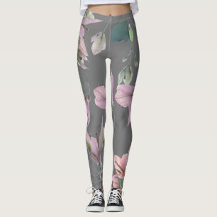 Leggings con estampado de flores de planta de buga