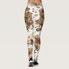 Leggings con Estampado de Granos de Café