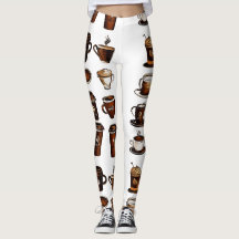 Leggings con Estampado de Granos de Café