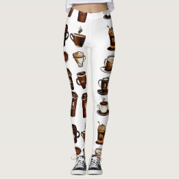 Leggings con Estampado de Granos de Café