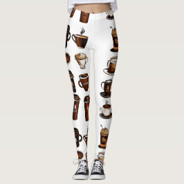 Leggings con Estampado de Granos de Café