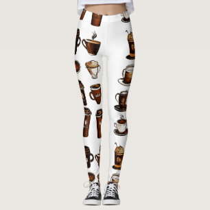 Leggings con Estampado de Granos de Café