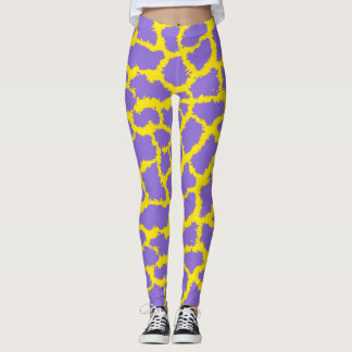 Leggings con Estampado de Jirafa y Fondo Púrpura